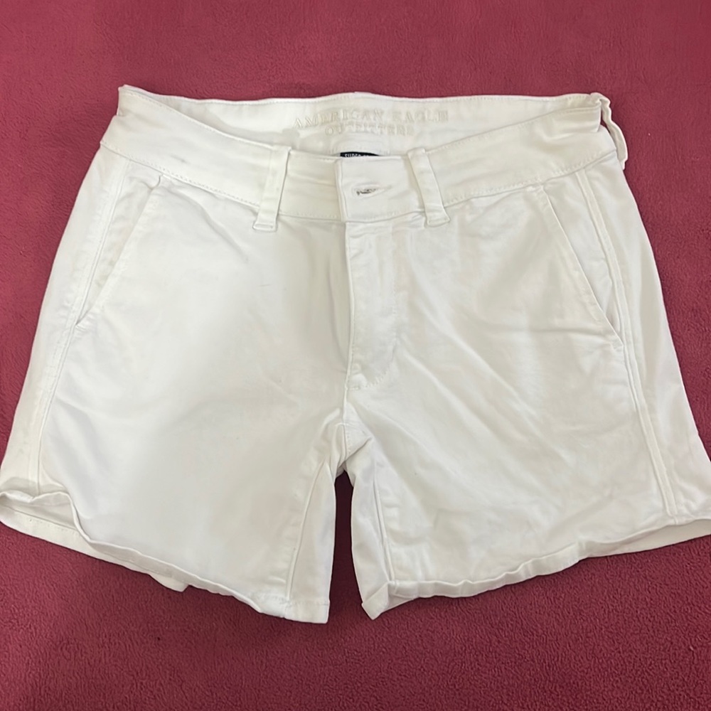 Wore once white stretch shorts